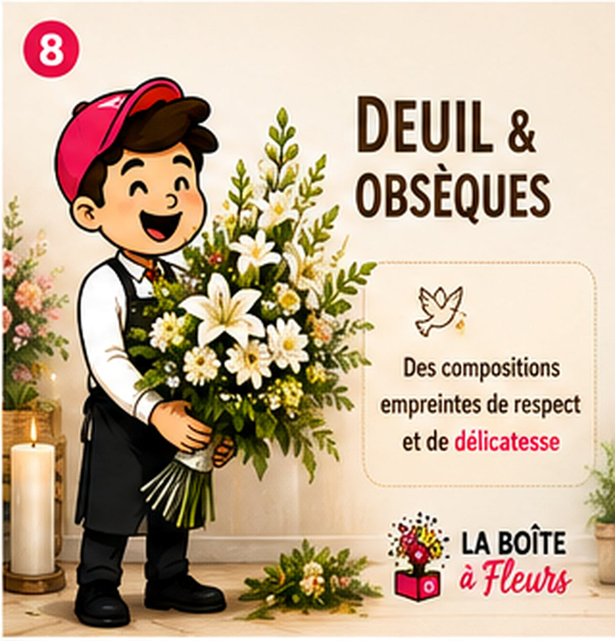 Compositions florales de deuil et obsèques