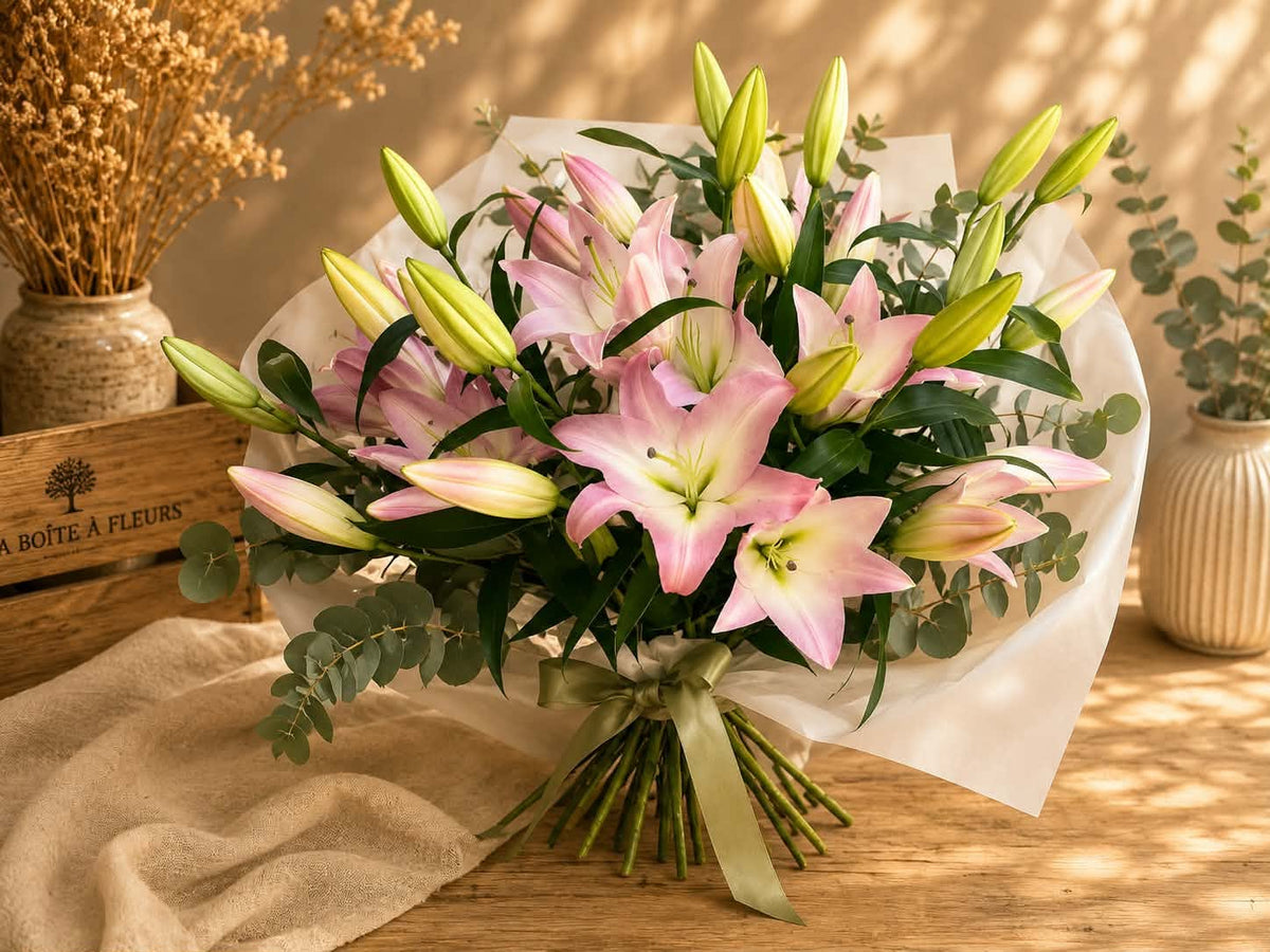 Bouquet de Lys orientaux et son feuillage
