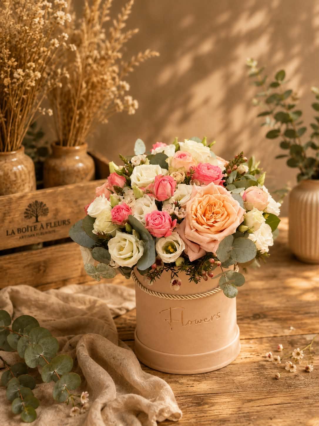 La boîte à fleurs ronde